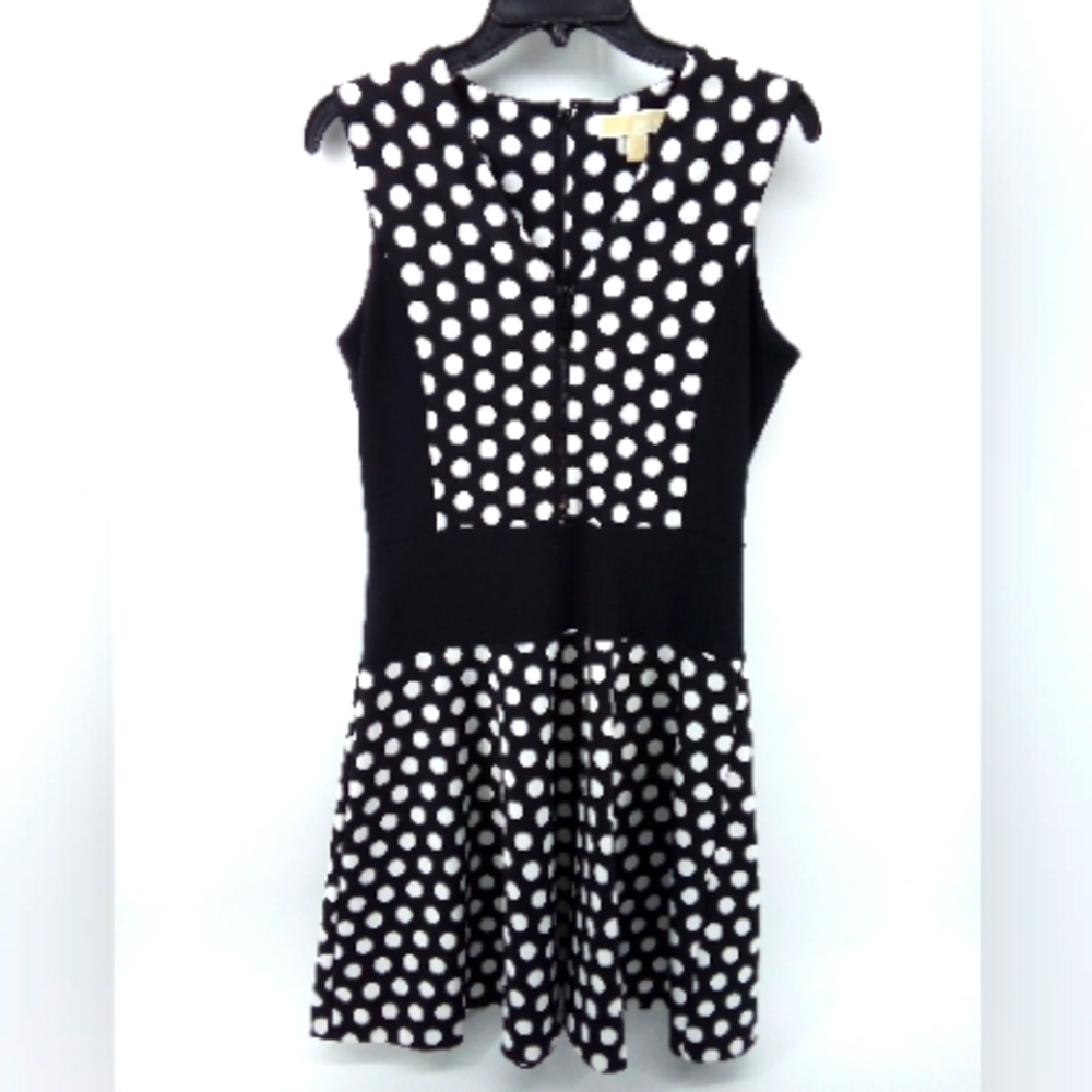 MICHAEL Michael Kors Vegan Polka Dot Black White Dress 6 Cocktail Wedding Party